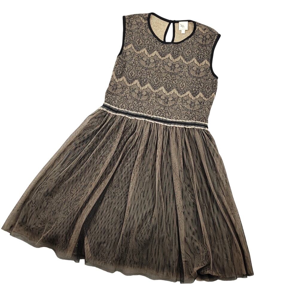 Vintage Weston Wear Anthropologie Lace Dress w/ Tulle Skirt Sz Large Whimsigoth